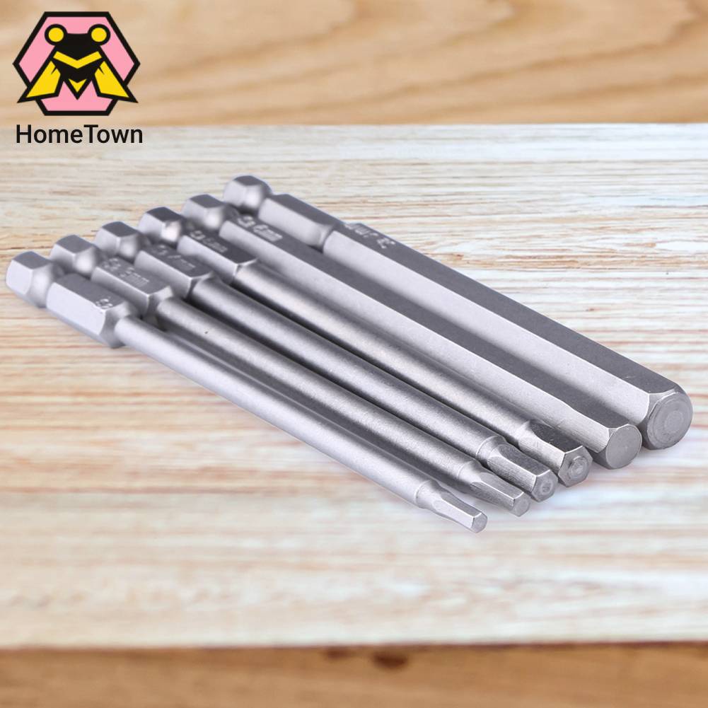 Set 6 Đầu Tua Vít Lục Giác 100mm Dài 1 / 4 Inch Có Nam Châm Chuyên Dụng