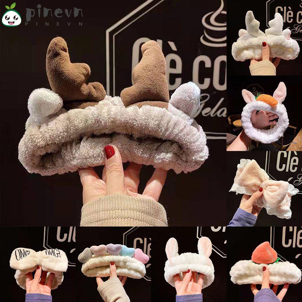 PINEVN Băng Đô Vải Bông Co Giãn Đáng Yêu Dùng Rửa Mặt