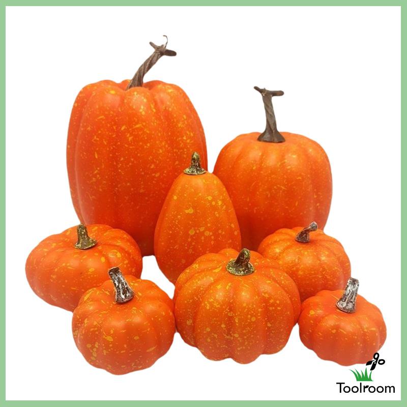 Set 8 Bí Ngô Nhân Tạo Nhiều Kiểu Dáng Khác Nhau Trang Trí Tiệc