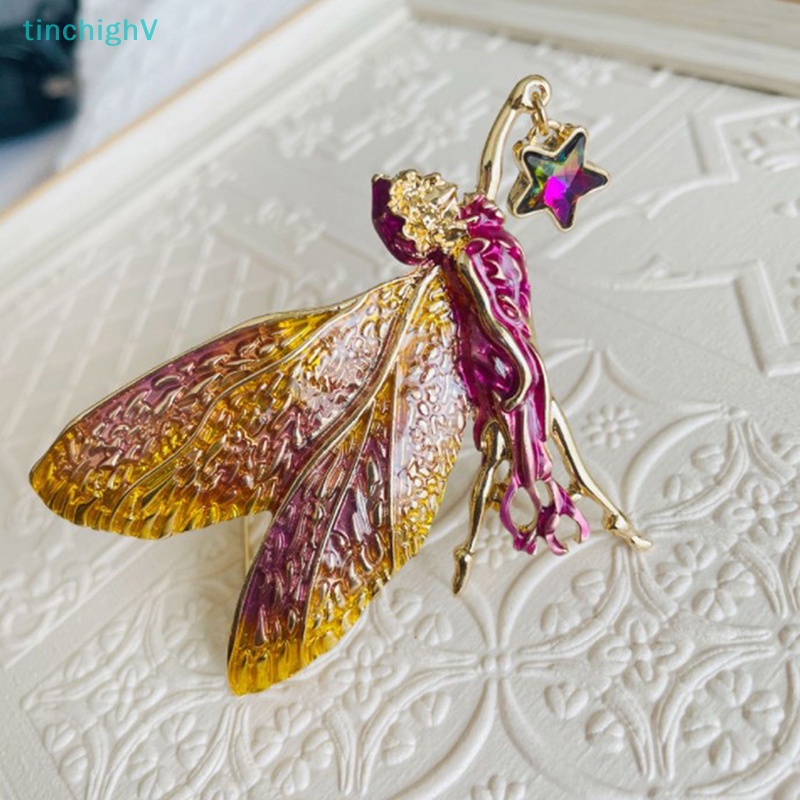 [TinchighV] Ghim Cài Áo Khoác Cardigan Sweater Tráng Men Ngôi Sao Thiên Thần May Mắn Vintage Dễ Thương Cho Nữ [Mới]