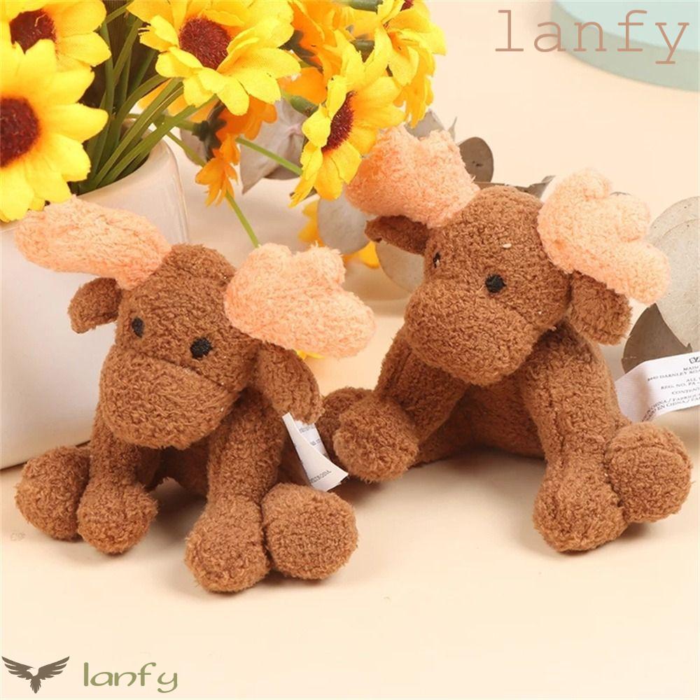 LANFY Đồ Chơi Nhồi Bông Hình Chú Hươu Dễ Thương Trang Trí Nhà Búp Bê