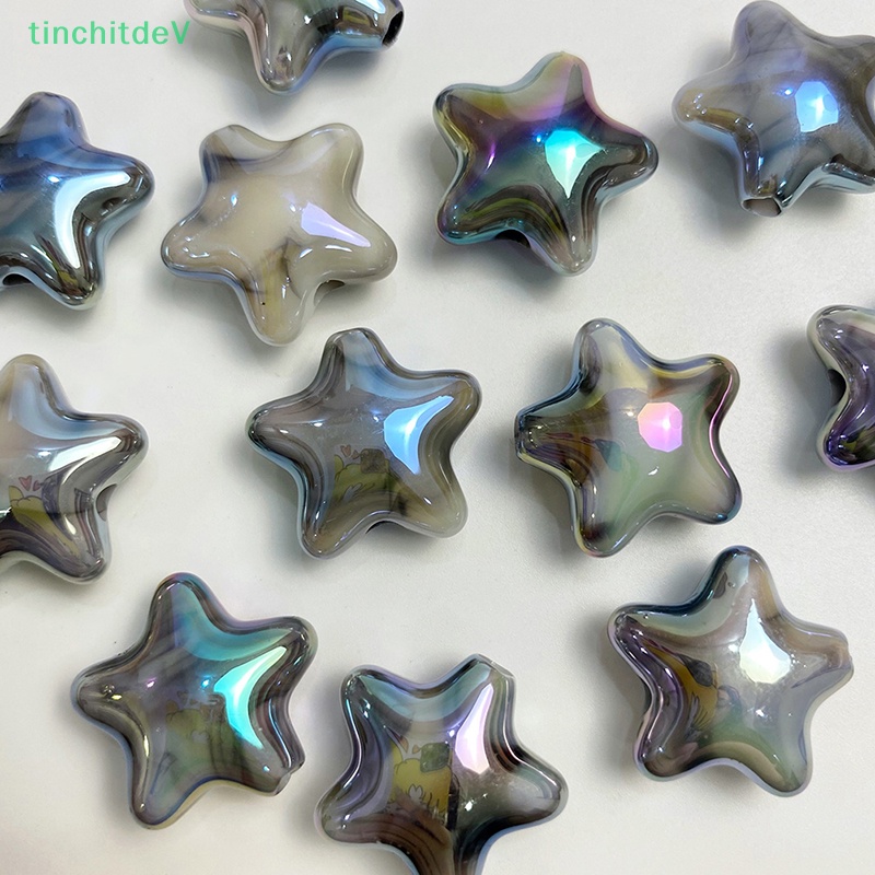 [TinchitdeV] 10 Hạt Acrylic Hình Ngôi Sao Năm Cánh Lấp Lánh Đầy Màu Sắc Dễ Thương Trang Trí Vòng Tay DIY [