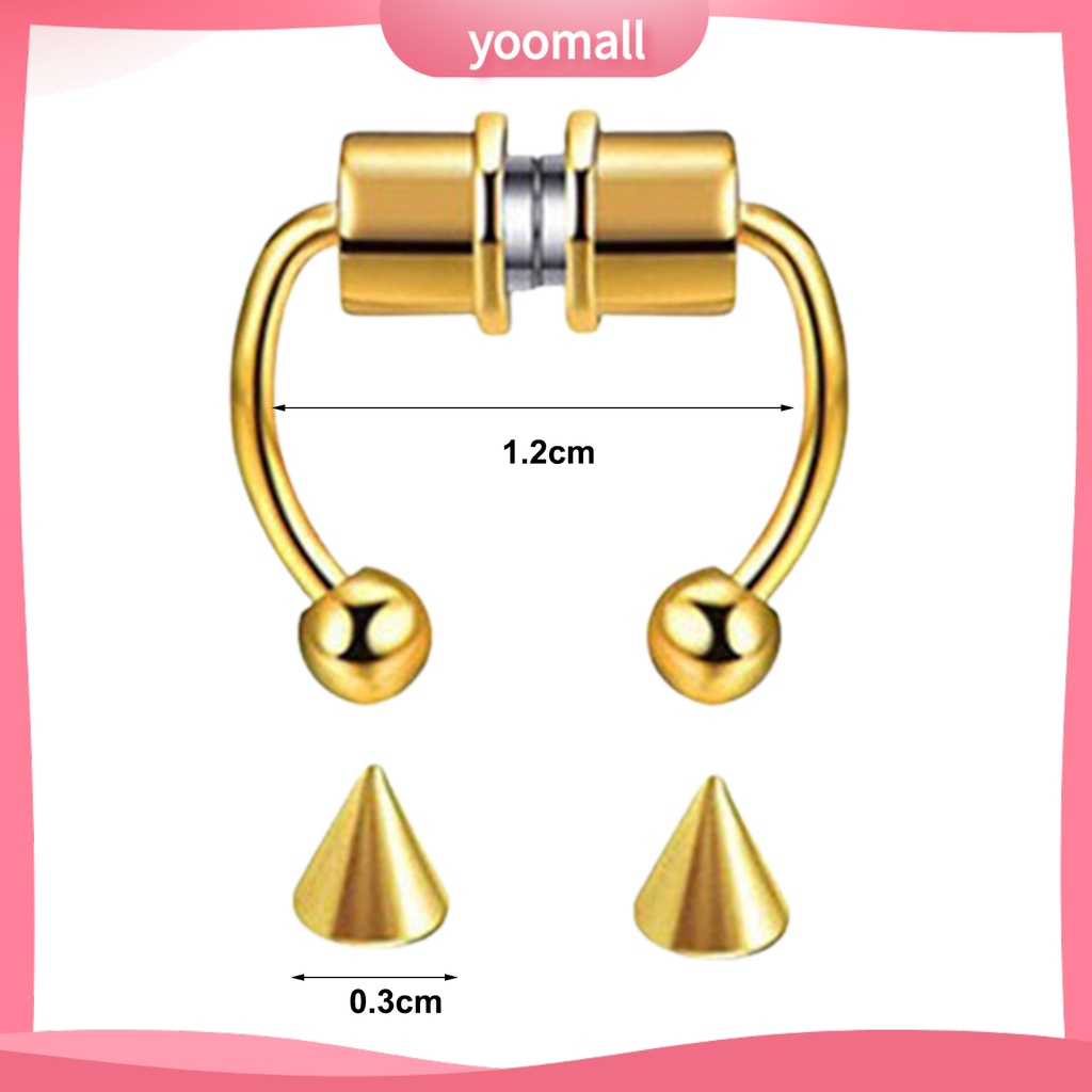 Khuyên Mũi Không Cần Xỏ Lỗ Bằng Thép Không Gỉ Tái Sử Dụng Được Thời Trang