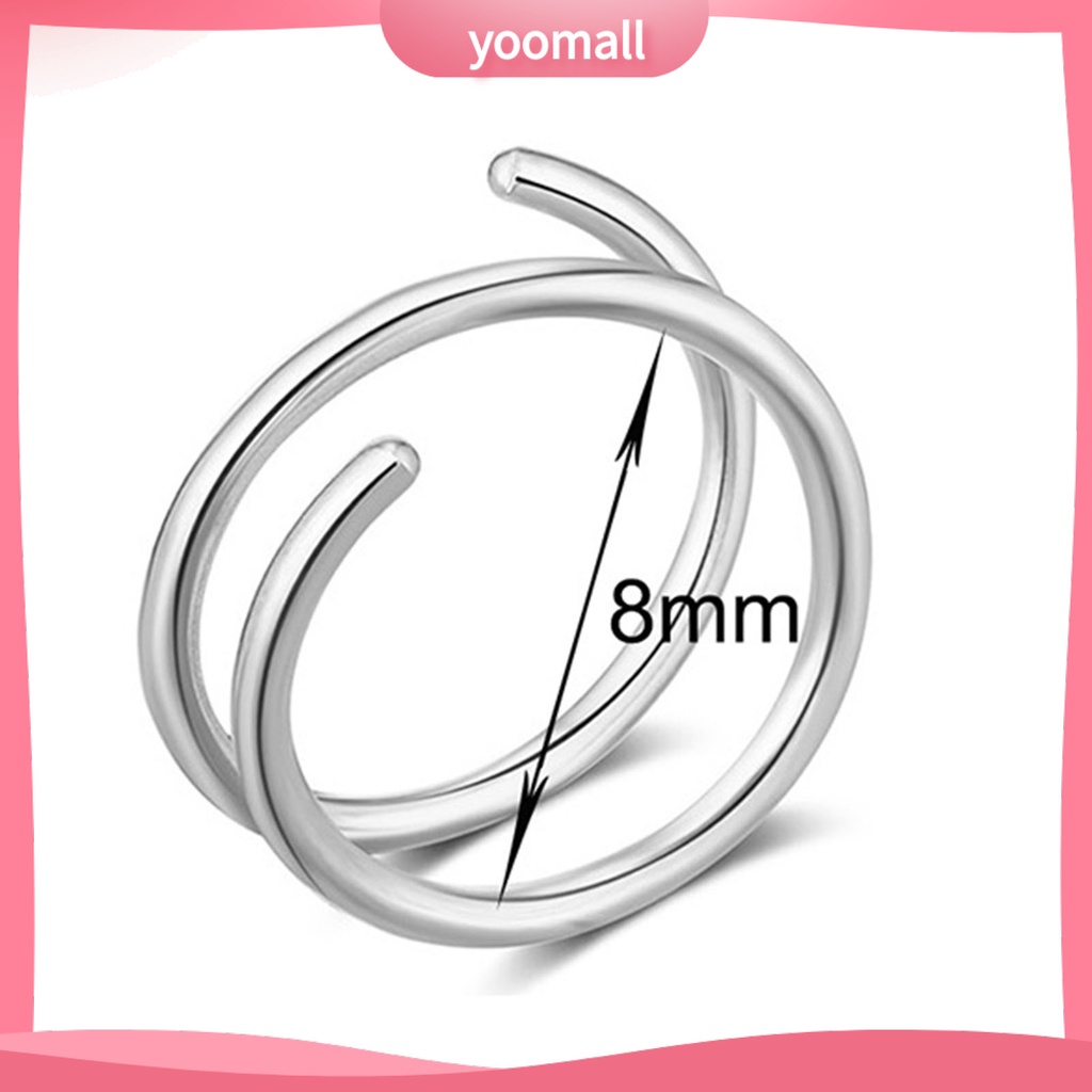 Set 5 Khuyên Mũi Đơn Xoắn Ốc Bằng Thép Không Gỉ Trang Trí Thời Trang Unisex