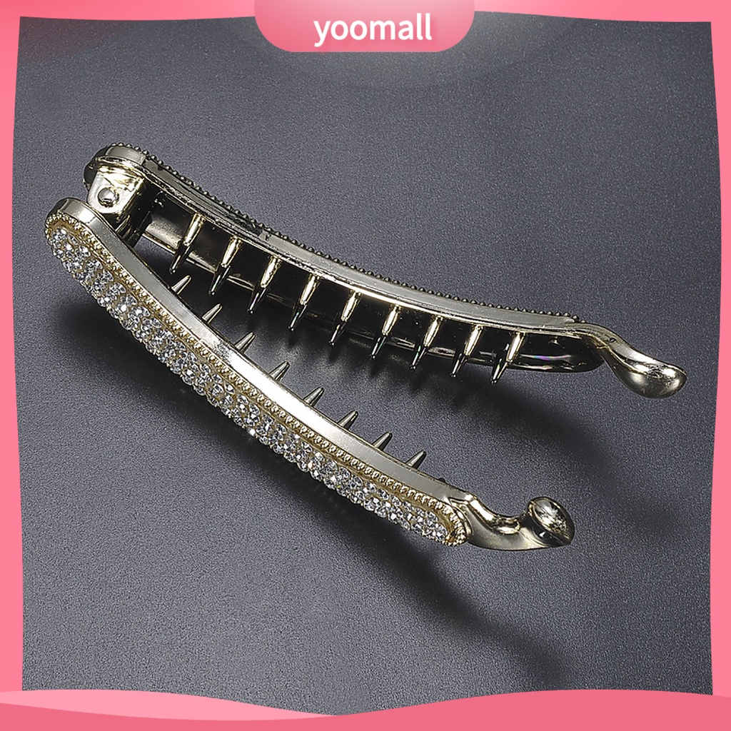 Kẹp Tóc Đính Đá Pha Lê Giả Hình Quả Chuối Thanh Lịch Cho Nữ