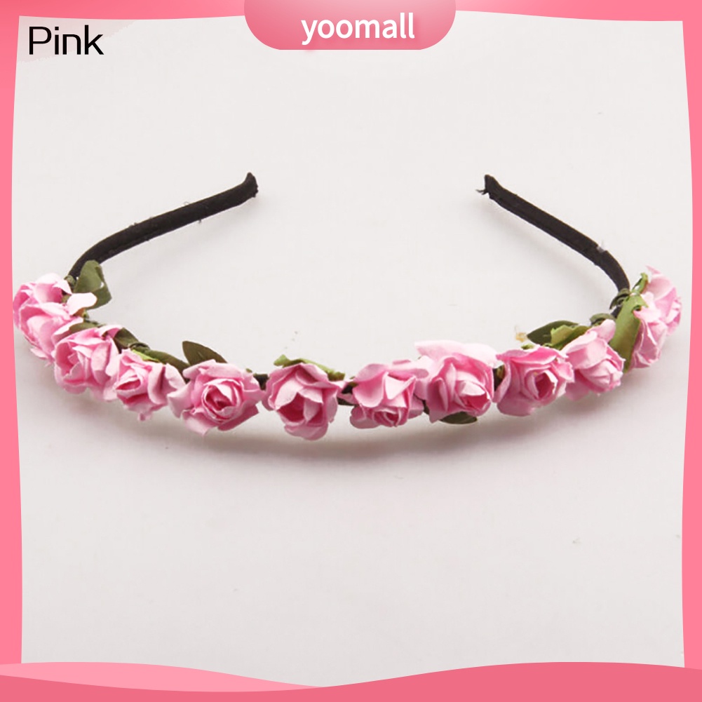 Vòng Hoa Hồng Cài Tóc Phong Cách Boho Thời Trang Cho Nữ