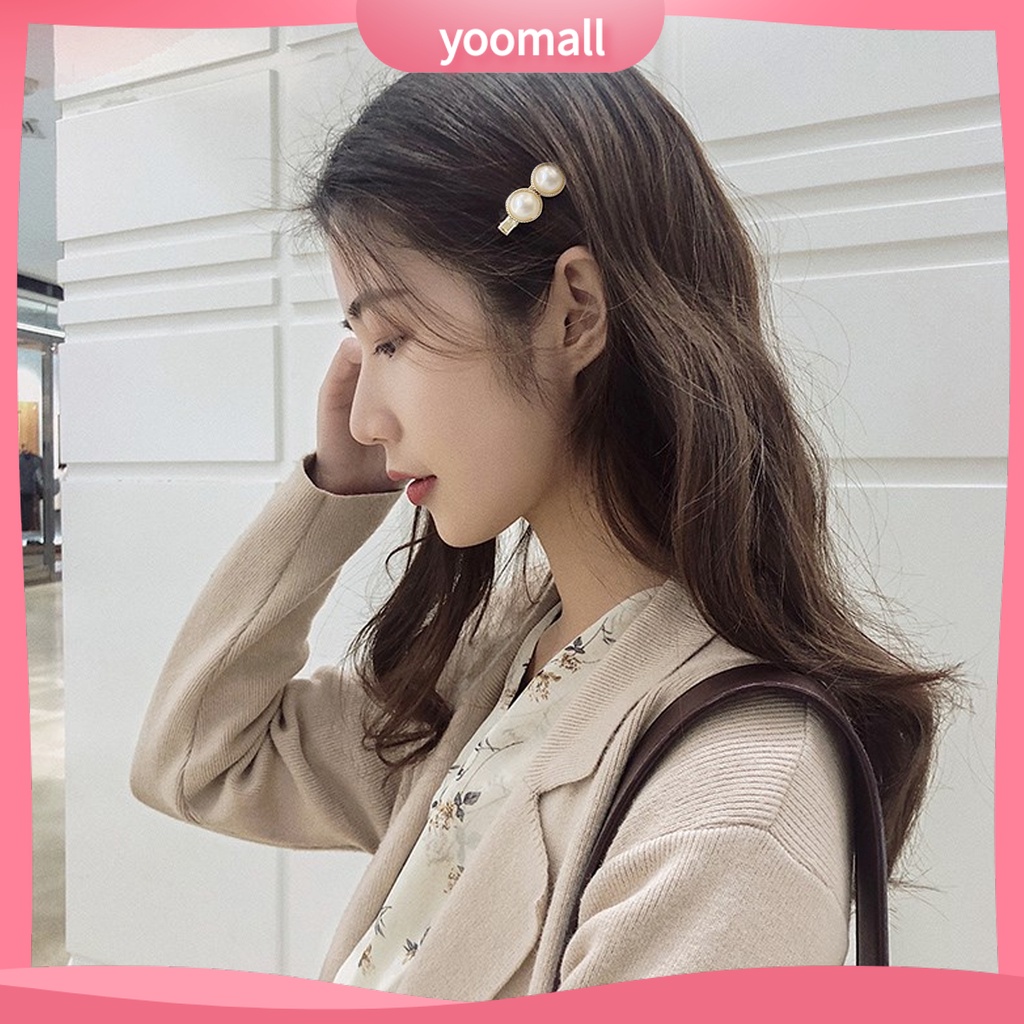 Set 6 Kẹp Tóc Hình Lông Vũ Đính Ngọc Trai Giả Thanh Lịch