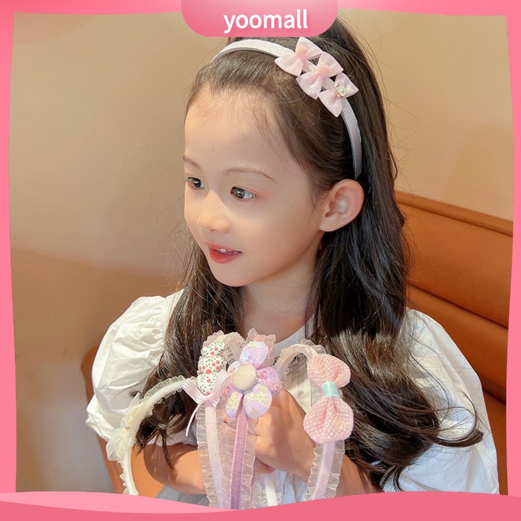 Băng Đô Nơ Đính Ngọc Trai Giả Co Giãn Xinh Xắn Cho Bé Gái