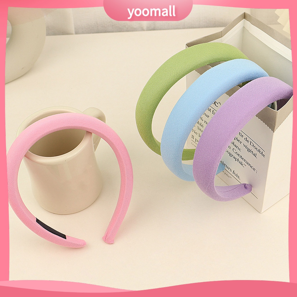 Băng Đô Cài Tóc Mềm Mại Co Giãn Gọn Nhẹ Màu Trơn Chống Trượt Cố Định Tóc Khi Rửa Mặt