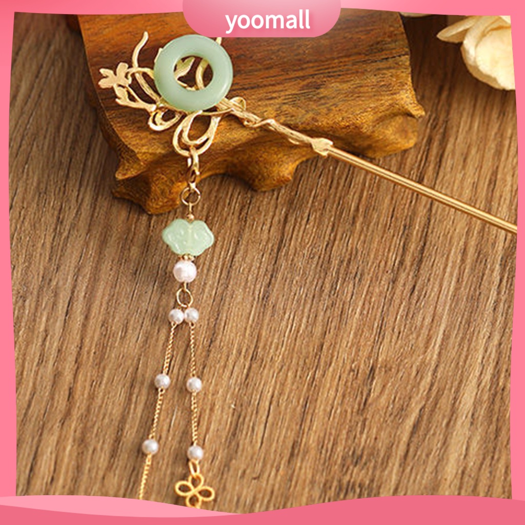 Trâm Cài Tóc Hình Chú Chim Đính Ngọc Trai Nhân Tạo Phối Tua Rua Phong Cách Cổ Điển