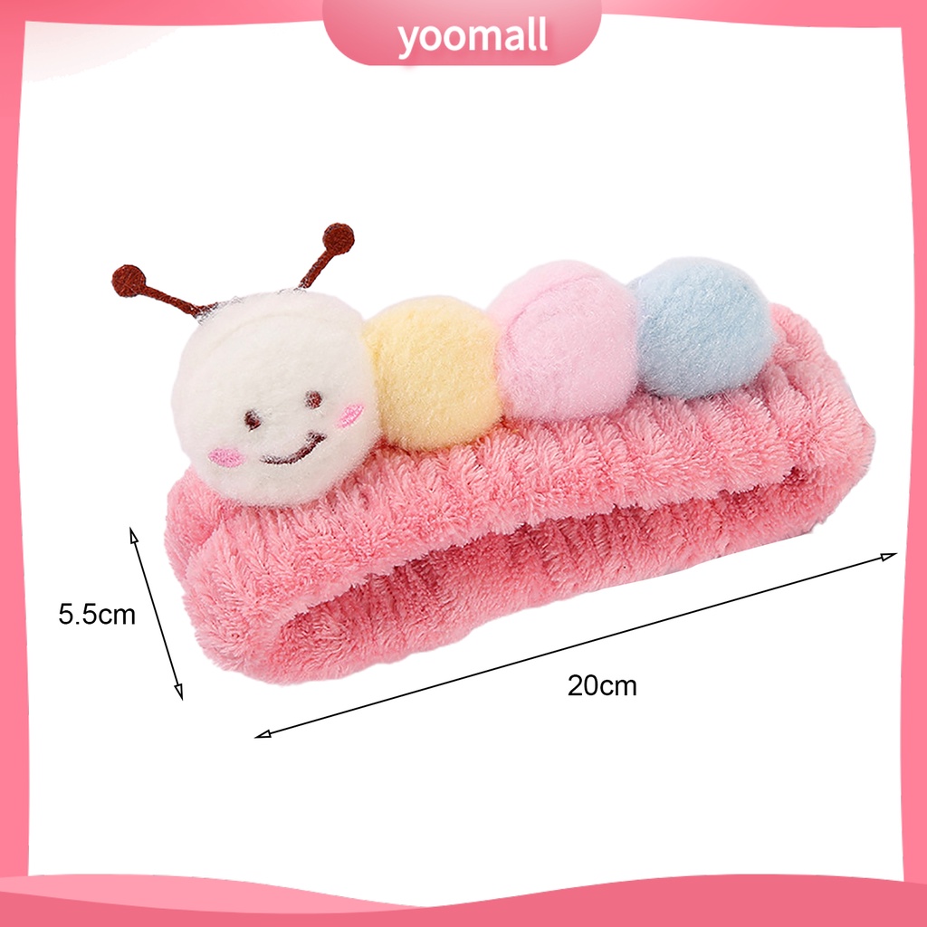 Băng Đô Cài Tóc Trang Điểm Bằng Lông Cừu San Hô Màu Sắc Ngọt Ngào Độ Co Giãn Cao