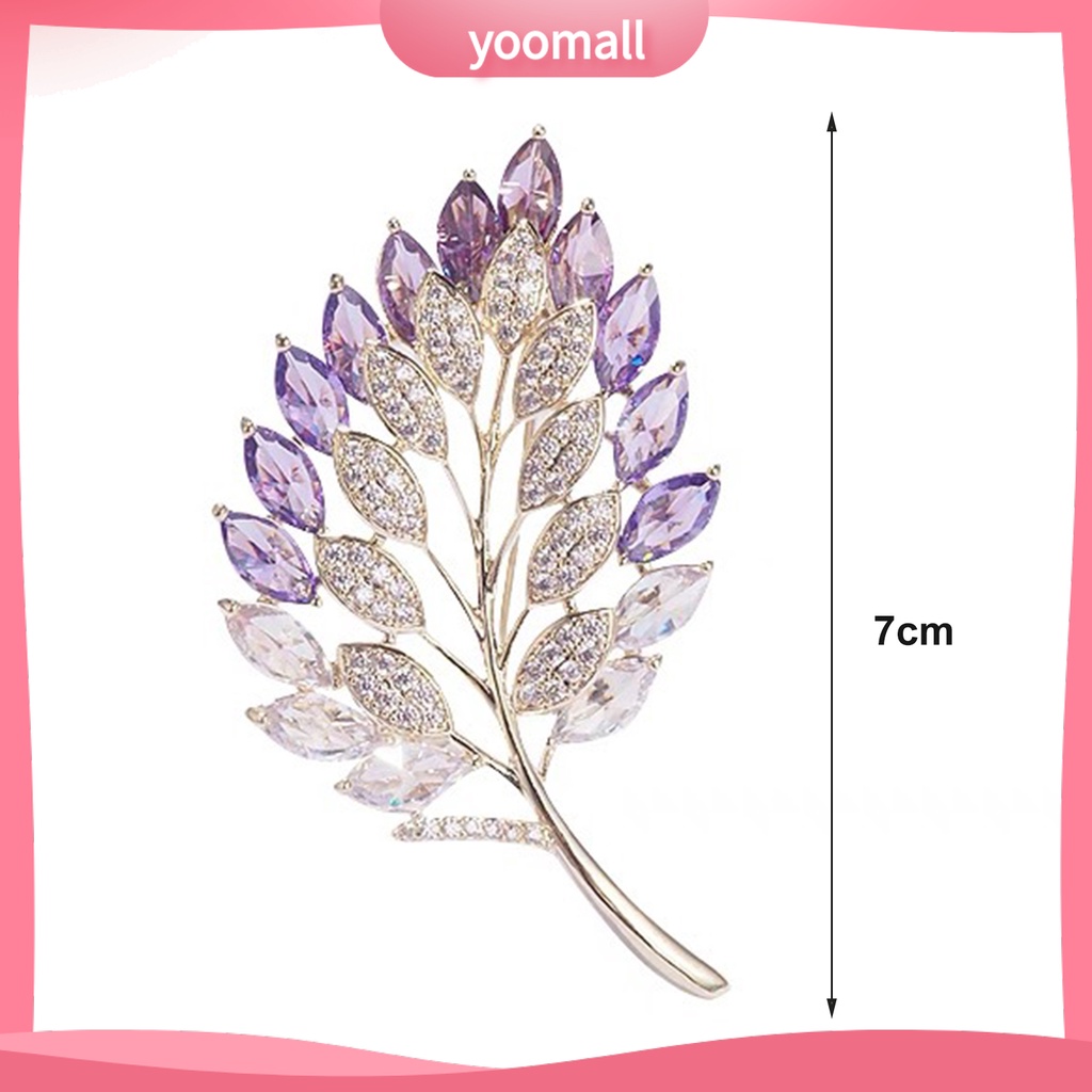 Ghim Cài Áo Hình Chiếc Lá Đính Đá Thời Trang