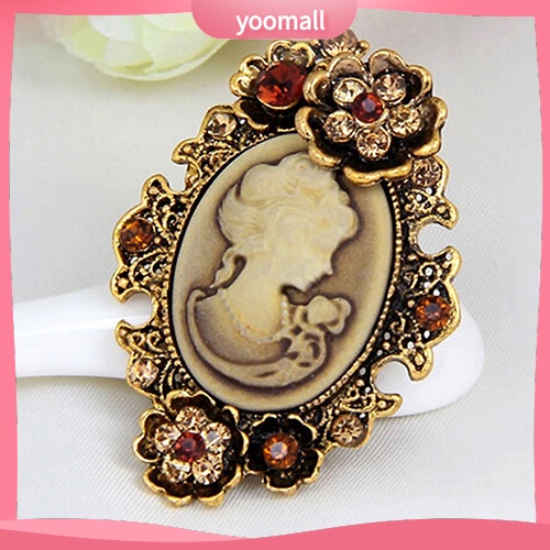 [YM] Trâm Cài Áo Hình Hoa Đính Kim Cương Giả Vintage Cho Nữ