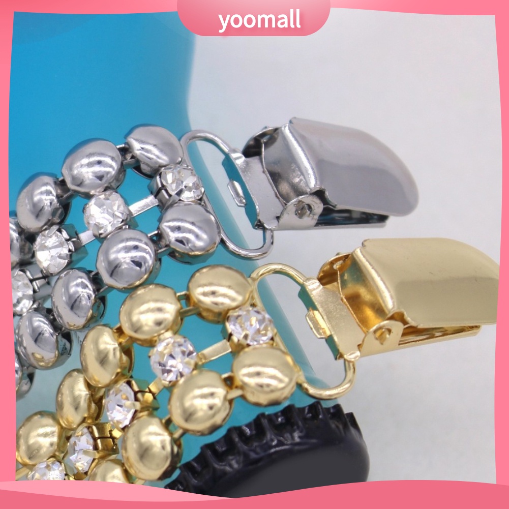 [YM] Kẹp Cài Áo Khoác Cardigan Sweater Không Nút Trang Trí Chuỗi Xích Kim Cương Giả Trang Trí Cho Nữ