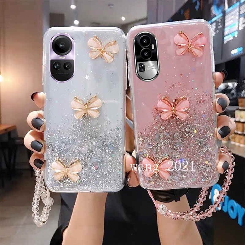 Ốp Điện Thoại Mềm Họa Tiết Bướm Lấp Lánh Cho OPPO Reno10 Pro + Plus 5G Reno 10 Reno10 Pro + OPPO A78 NFC 4G 2023