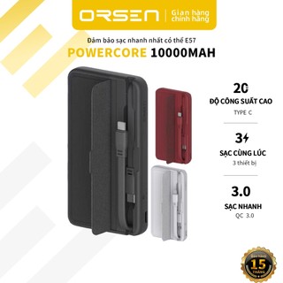 Pin Dự Phòng Orsen E57 10000mAh PD 20W Kèm Dây Cáp Sạc Tích Hợp 100% Chính Hãng