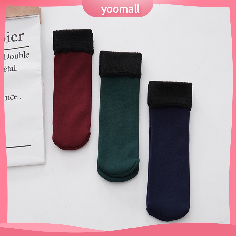 [YM] Vớ Dày Giữ Ấm Màu Trơn Thời Trang Mùa Đông Cho Nữ