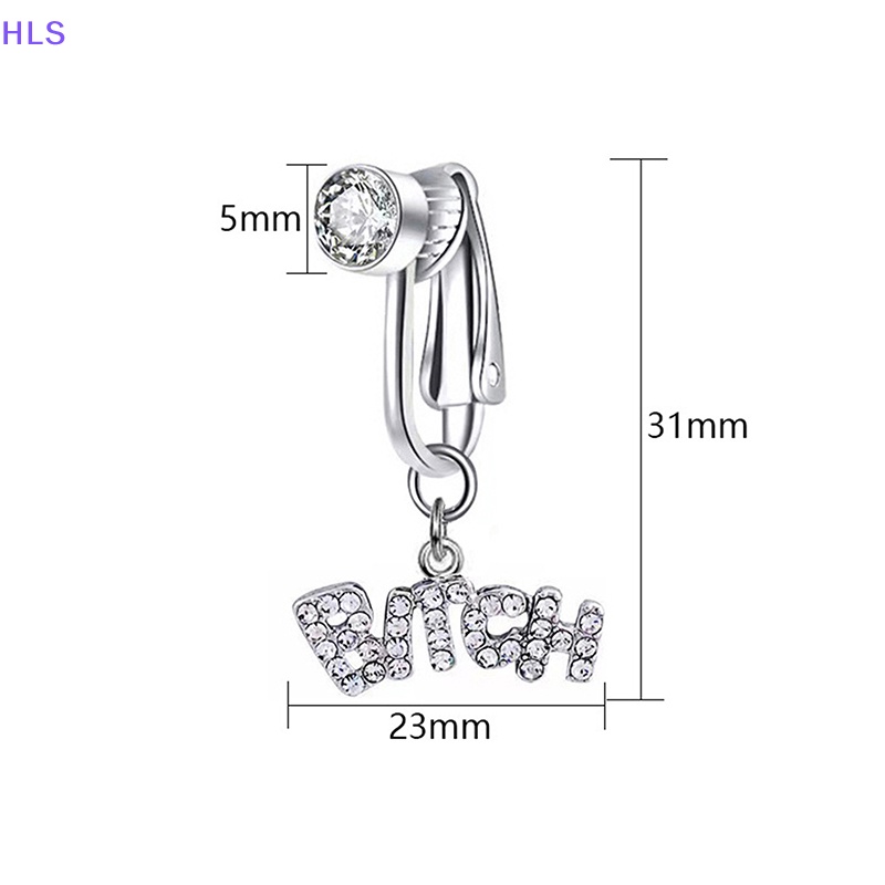 [HLS] Khuyên Rốn Dạng Kẹp Rốn Giả Rốn Đính Đá Zircon Chữ Cái
