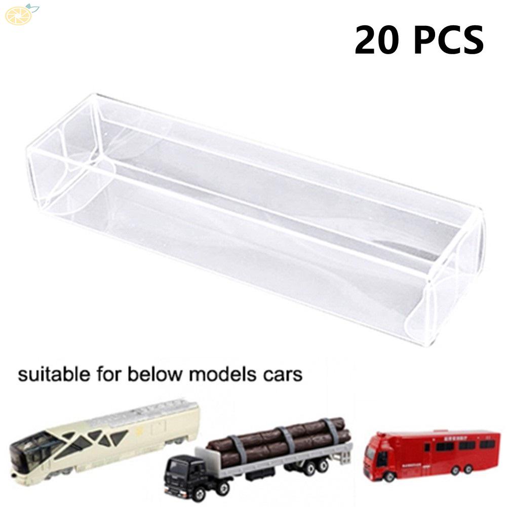 【VARSTR】20Pcs Clear Plastic Storage Box Rectangular Display Desktop Dustproof-Boxes