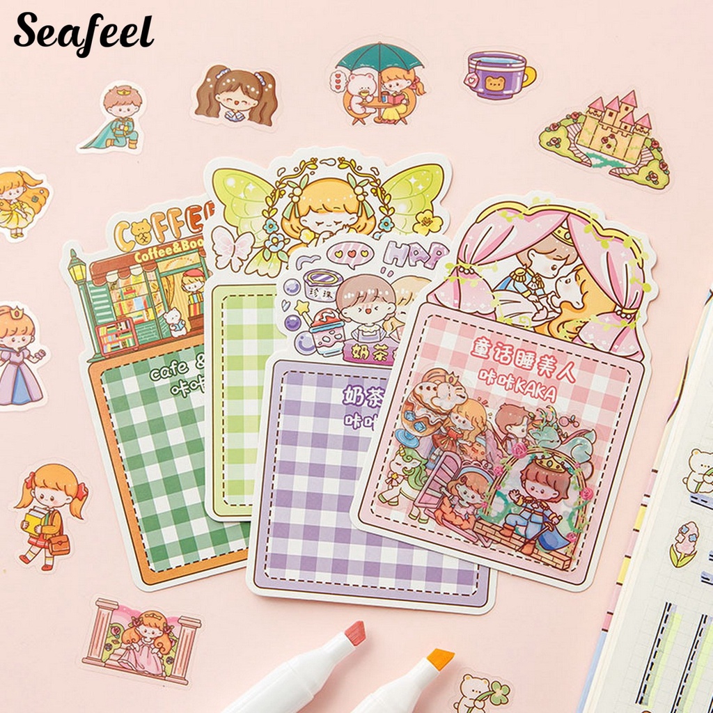 Bộ 50 Miếng Dán Trong Suốt Chống Thấm Nước Họa Tiết Graffiti Trang Trí Sổ Tay