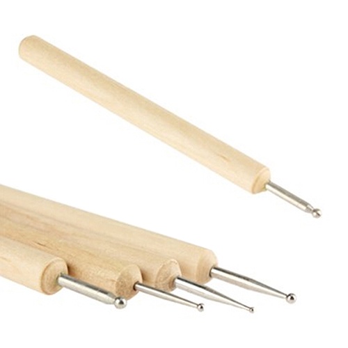 Set 4 Dụng Cụ Điêu Khắc Đồ Gốm Cán Gỗ Tiện Lợi