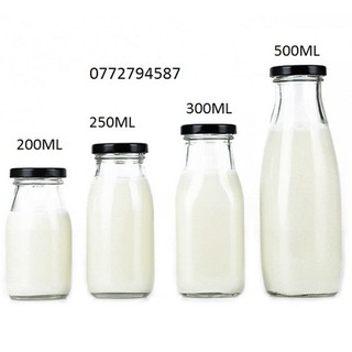 Chai thủy tinh tròn 200ml , 250ml , 500ml , 1000ml nắp thiết