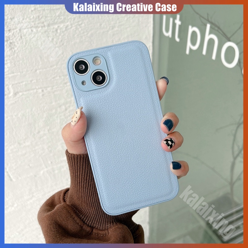 Ốp Điện Thoại Da PU Chống Dấu Vân Tay Bảo Vệ Ống Kính Máy Ảnh Cho iPhone 14 13 Pro Max X / Xs 7 / 8 Plus