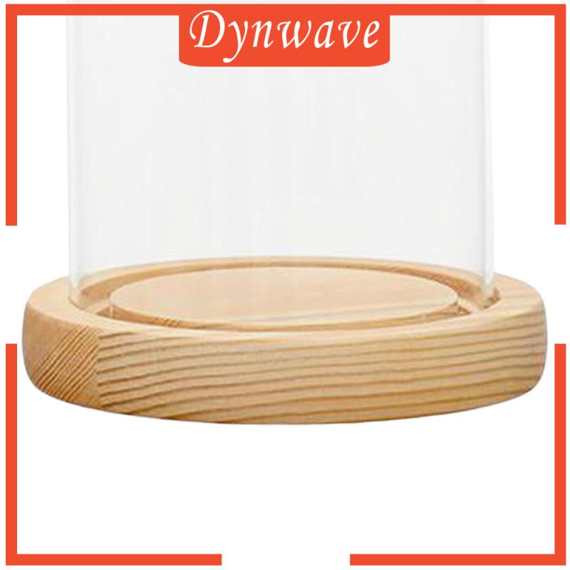 Chuông Cloche Đế Gỗ Tròn Trong Suốt Dùng Trang Trí Nhà Cửa / Tiệc Cưới