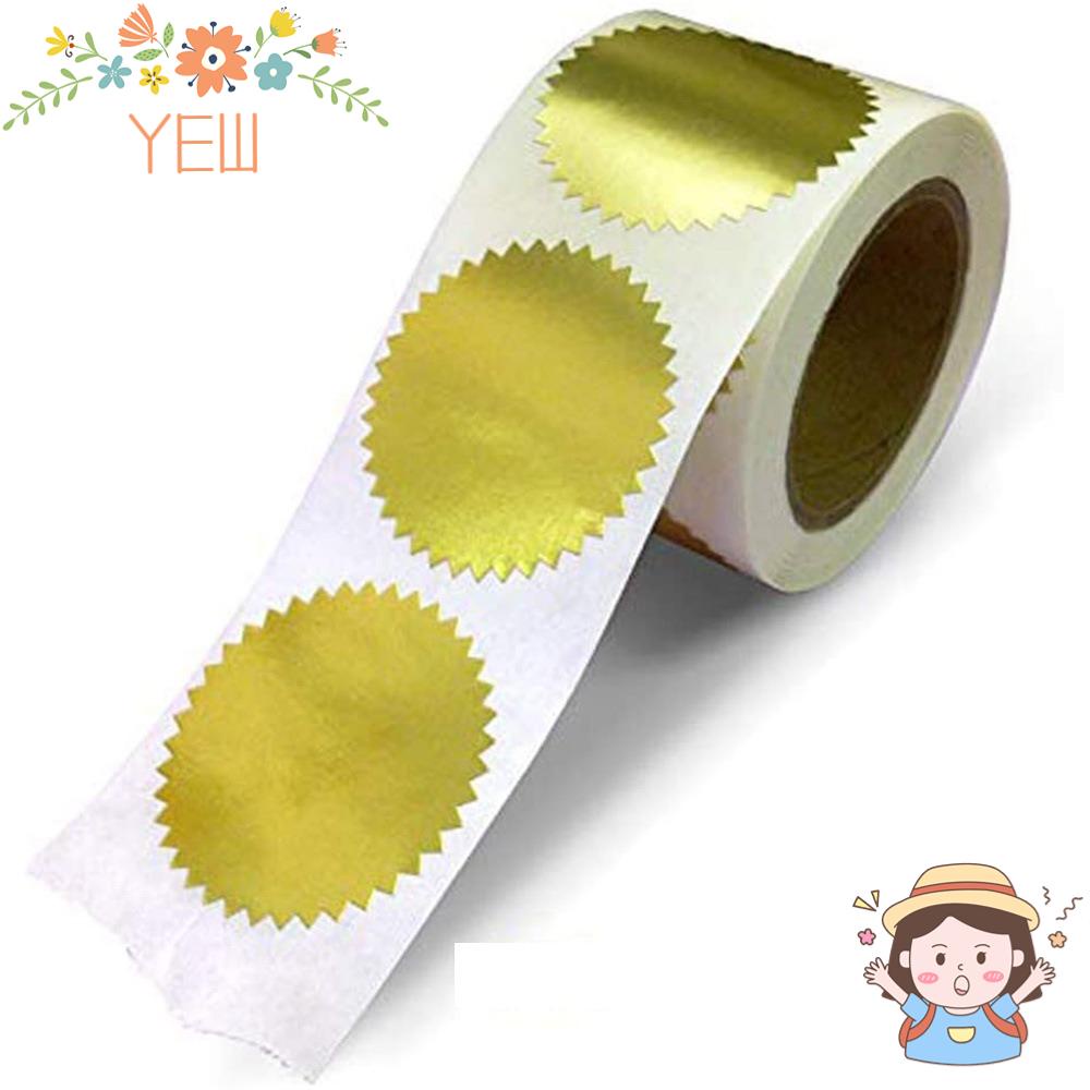 Set 250 Nhãn Dán Giải Thưởng Hình Tròn Màu Vàng Kim Loại 2 Inch