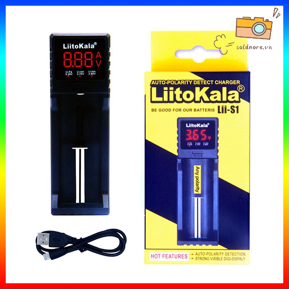 Liitokala Lii-S1 S2 S4 Bộ sạc màn hình LCD 18650 26650 21700 4 khe cắm Pin Li-ion NiMH Bộ sạc pin thông minh đa năng