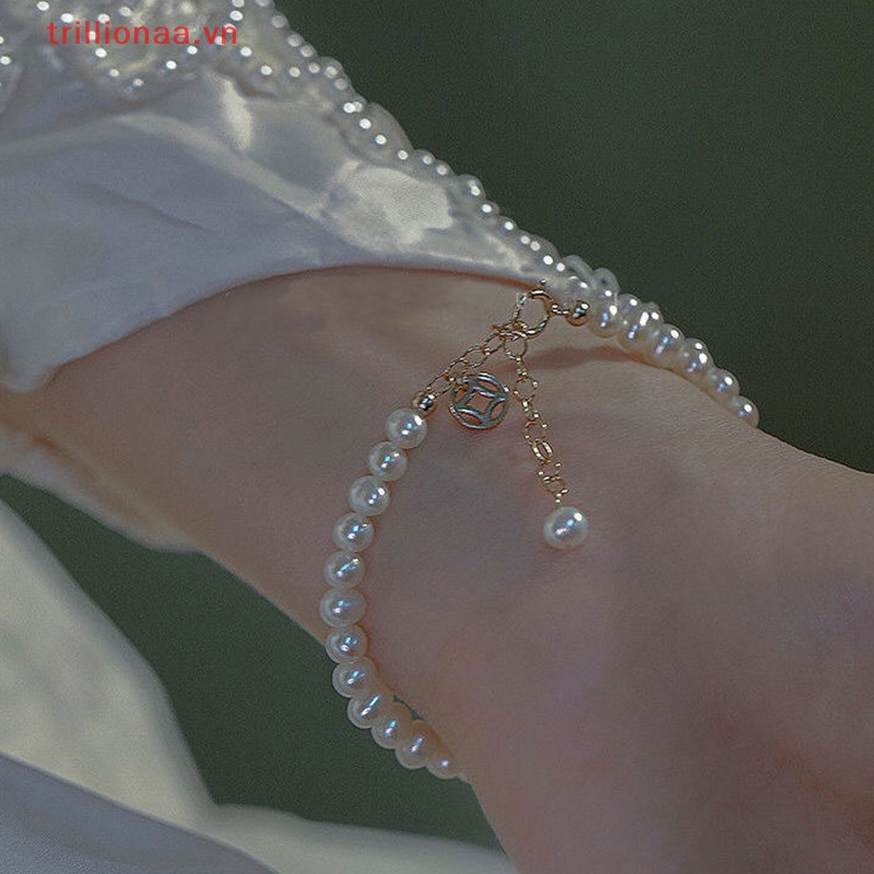 Vòng Đeo Tay Chuỗi Hạt Ngọc Trai Giả Bằng Đồng Tùy Chỉnh Thời Trang Sang Trọng Cho Nữ