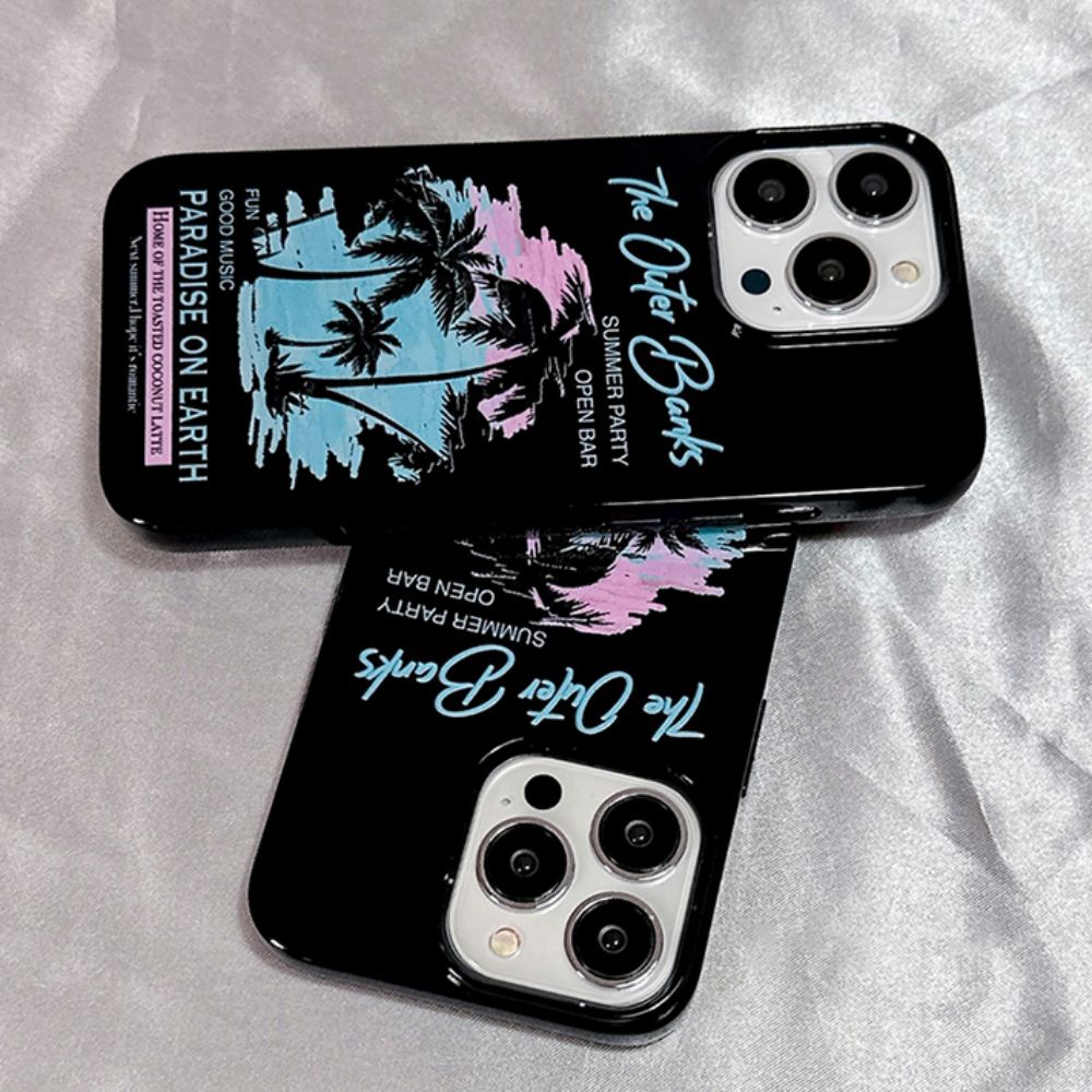 Ốp Điện Thoại TPU Mềm Siêu Mỏng Họa Tiết Cây Dừa Sáng Tạo Cho IPhone 14 13 12 11 Pro Max X XR 8 7 Plus SE