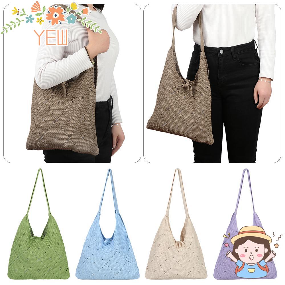 Túi Tote Đeo Vai Dệt Kim Cỡ Lớn Thời Trang Cho Nữ