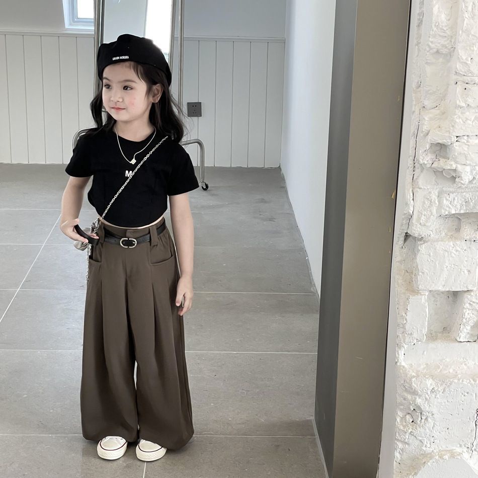 Áo Thun Cotton Ngắn Tay Màu Sắc Trơn Thời Trang Mùa Hè Cho Bé Gái