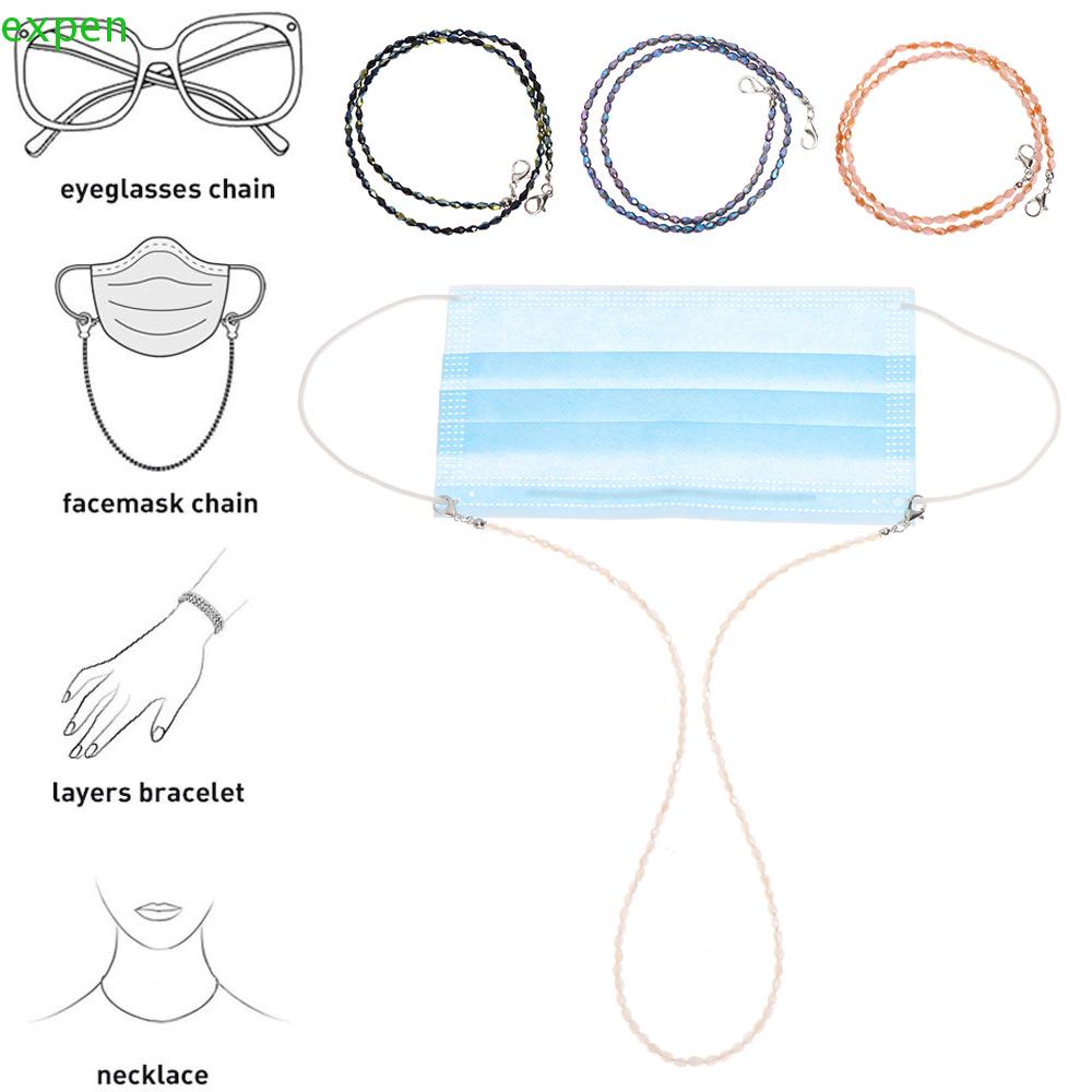 Dây chuỗi hạt kim loại dùng đeo khẩu trang mắt kính chống rơi thời trang