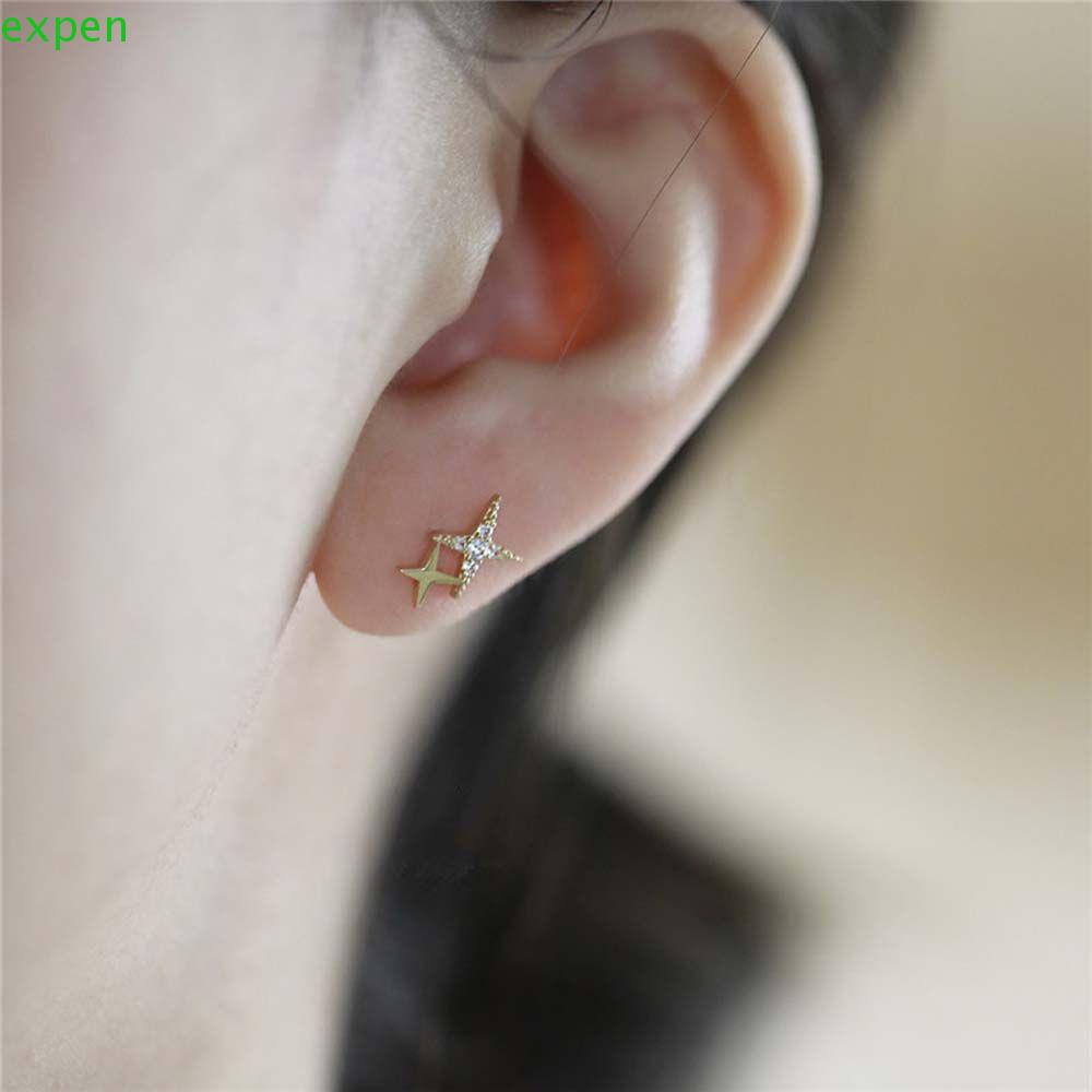 EXPEN Bông Tai HợP Kim HìNh Ngôi Sao ĐíNh Đá Xinh XắN