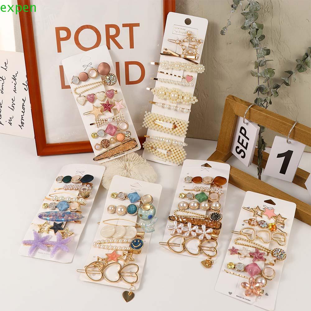 EXPEN Kẹp Tóc Đính Đá Ngọt Ngào Cho Nữ