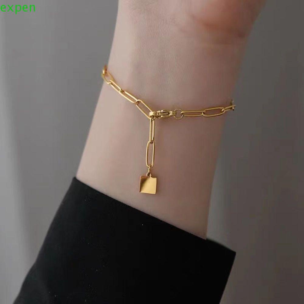 EXPEN Vòng Đeo Tay Bằng Thép Titan Phong Cách Vintage Sang Trọng Dành Cho Nữ