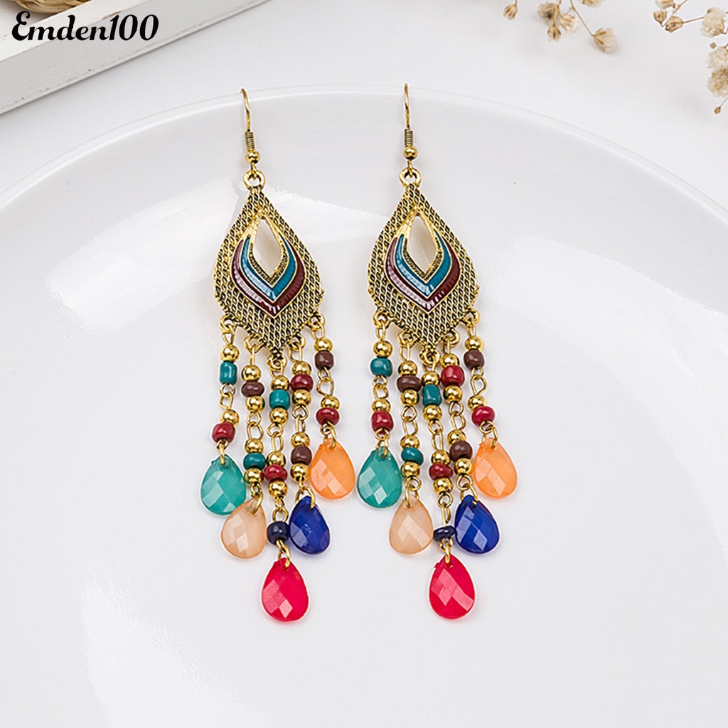 1 Đôi Bông Tai Dáng Dài Phong Cách Trung Hoa