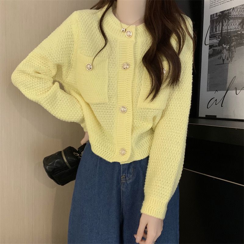 Áo Cardigan Dáng Ngắn Màu Trơn Thời Trang Cho Nữ