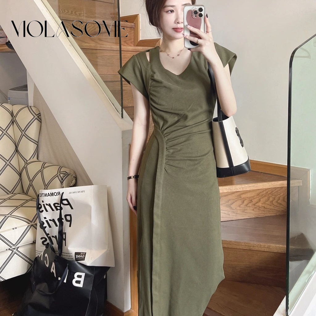 Đầm Maxi Tay Ngắn Cổ Vuông Màu Sắc Thời Trang 2023 Dành Cho Nữ