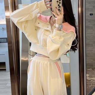 Bộ Áo Hoodie + Quần Ống Rộng Phong Cách Salt Series Mới 2023 Cao Cấp Dành Cho Nữ#0717#
