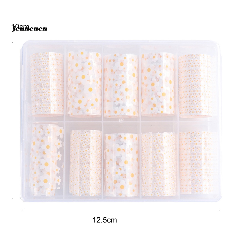 1 Hộp Nhãn Dán Trang Trí Móng Tay Hình Hoa Màu Sắc Sống Động