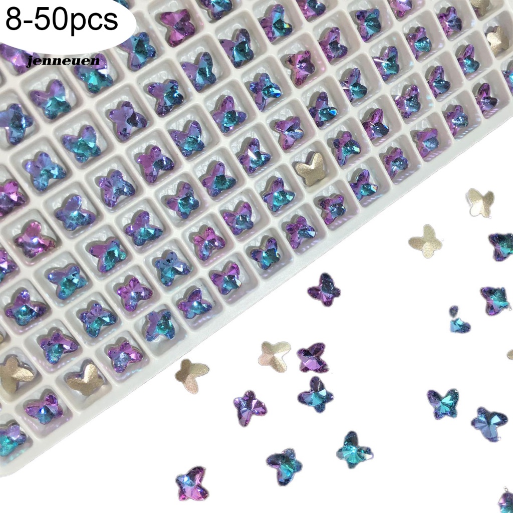 Bộ 50 Phụ Kiện Trang Trí Móng Tay Hình Bươm Bướm Xinh Xắn