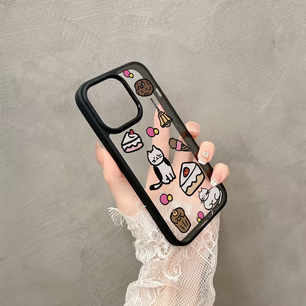 Ốp Điện Thoại TPU Mềm Trong Suốt In Hình Mèo Cho Iphone 14 Plus 13 Pro Max 12 11 X Xs Xr 8 7