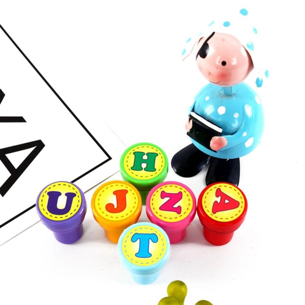 Isitaftb Con Dấu Hình Tròn In Số 26 Chữ Cái Hoạt Hình diy Không Có Mực Dùng Làm Scrapbook
