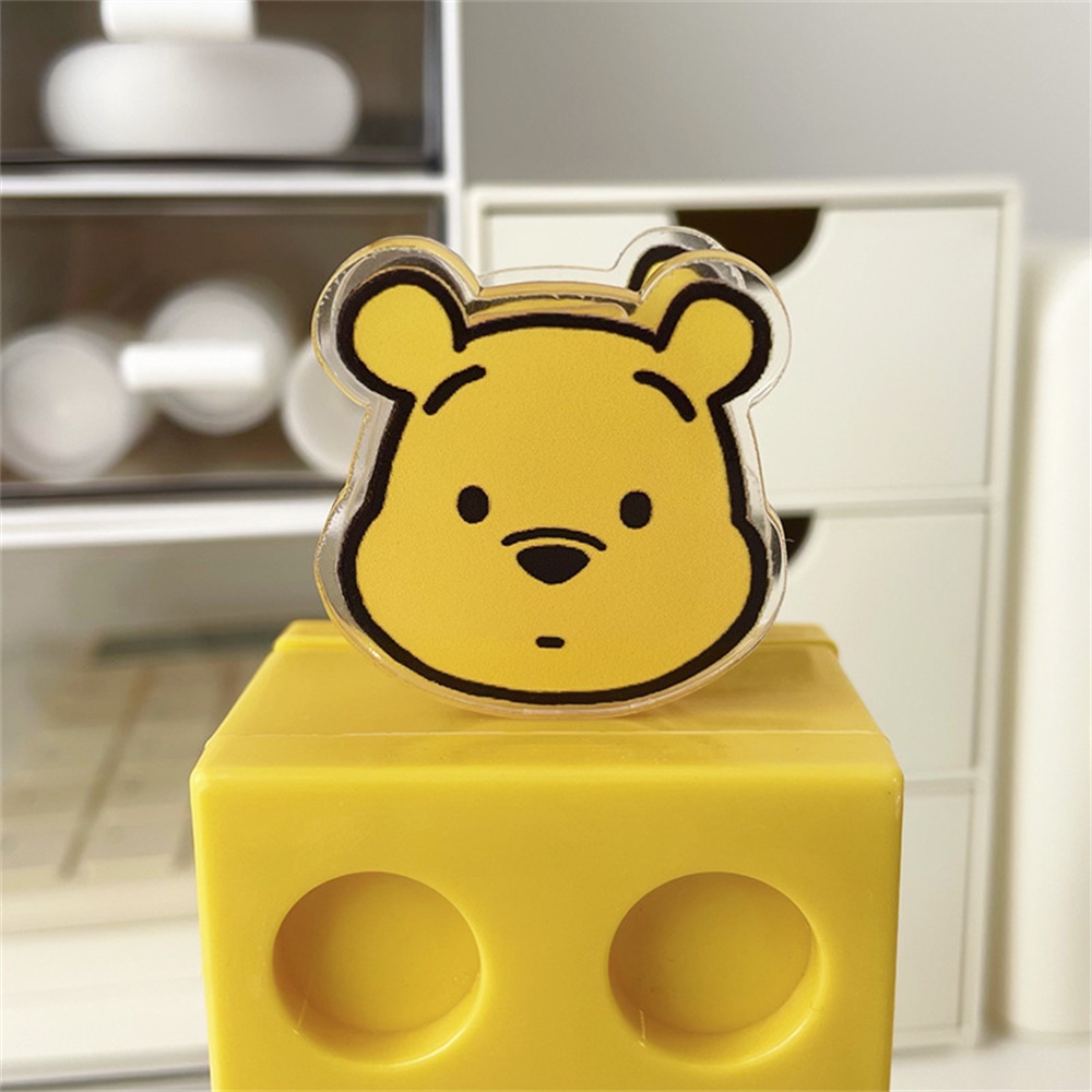 Kẹp ghi chú EELHOE acrylic pp Winnie The Pooh dễ thương giữ snack đa năng