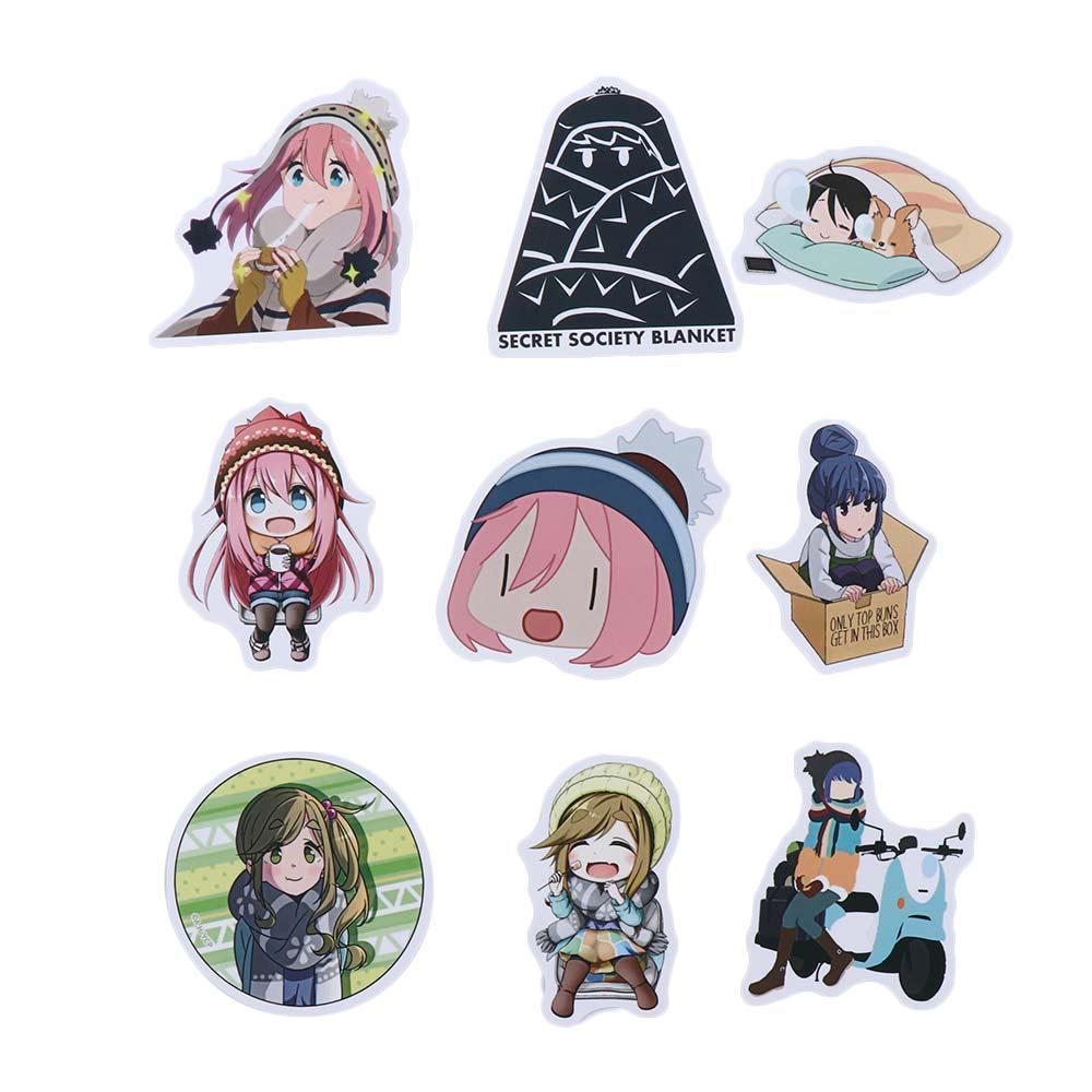 Rebuy1 yuru camp dễ thương không thấm nước sáng tạo dán trang trí văn phòng phẩm sticker hành lý sticker điện thoại di động trang trí ván trượt sticker graffiti stickers
