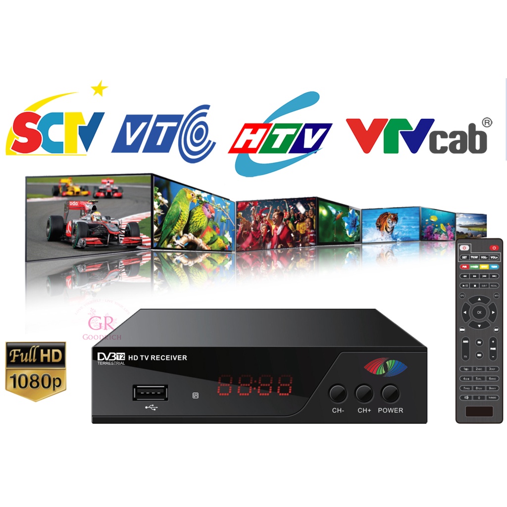 Đầu thu kỹ thuật số SCTV, VTC, HTV, VTV Cab DVB-T2 JN-820T2 - Full box - Hàng mới chính hãng