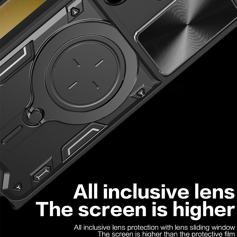 Ốp Điện Thoại Có Vòng Trượt Bảo Vệ Camera Cho Samsung Galaxy S23 S22 S21 Note 20 Ultra 5G